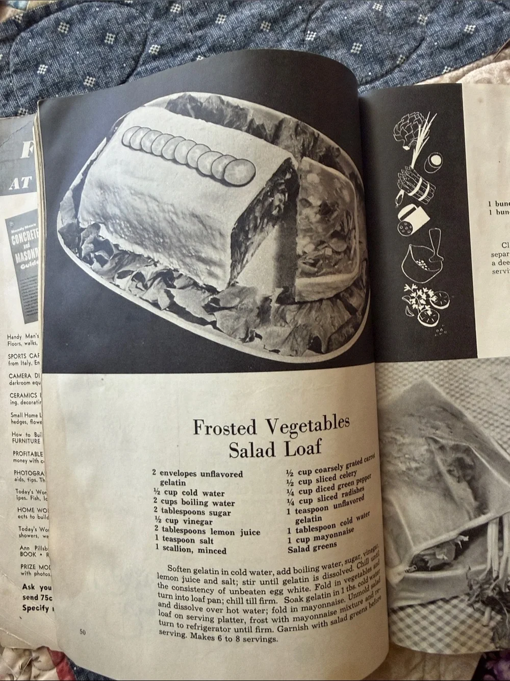 1953 Vintage Cookbook Lot Salads & Sandwiches Mid Century